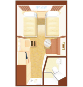 にっぽん丸 スーペリアツイン 4階 14m²（車いす対応：27m²）／2階 16～18m²（2）