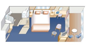 サファイア・プリンセス 海側バルコニー（前方・後方） 約22～29m² プリンセス・スタンダード（2）